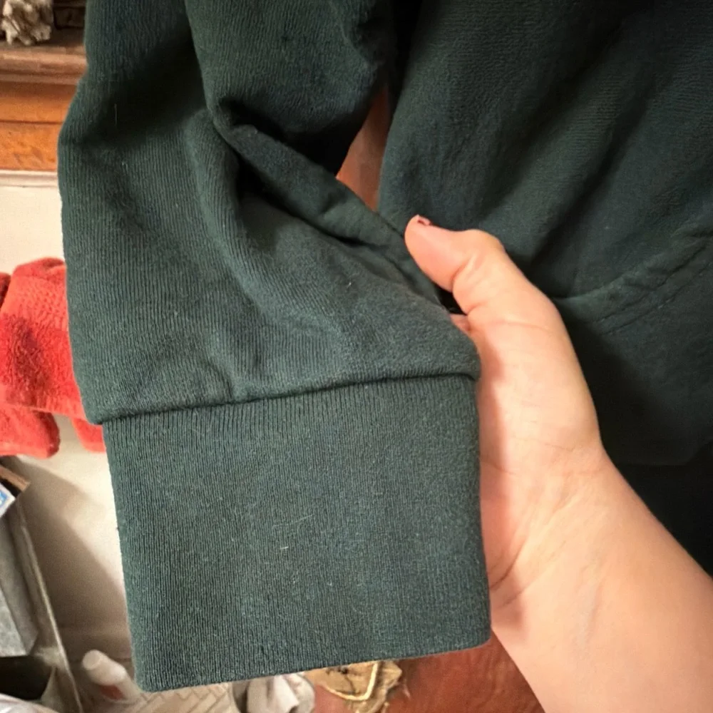 Noah NY Heavy Weight Green Zip Hoodie Sweatshirt with Plaid Inside Size Large - Picture 15 of 16